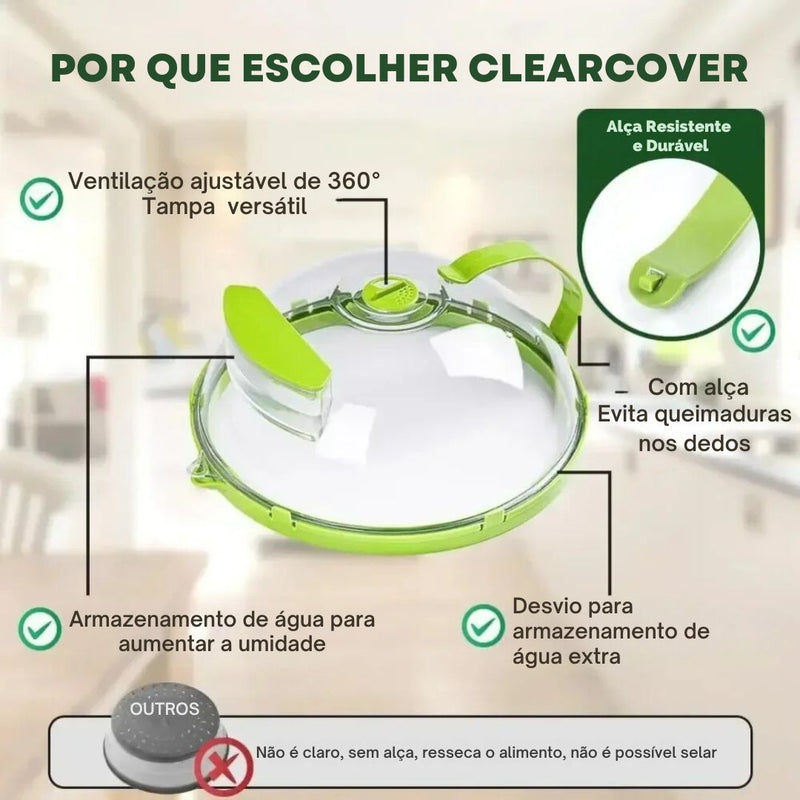 🌟 CLEARCOVER – A tampa que mantém suas refeições suculentas 🍲 e seu micro-ondas sempre limpo 🧼!