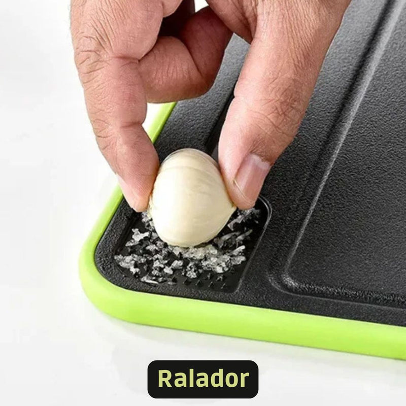 Tábua ChefFlex MultiBoard 4 em 1  | ❄️ Descongele | 🔪 Corte | 🧄 Rale | 🍋 Afie - A multifuncional que sua cozinha precisava!