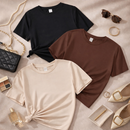 Urban Basic Feminina - Kit com 3 T-Shirts Femininas 100% Algodão