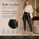 Belle Leather- Legging Couro PU Cintura Alta Flanelada
