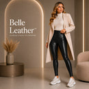 Belle Leather- Legging Couro PU Cintura Alta Flanelada