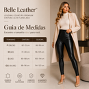 Belle Leather- Legging Couro PU Cintura Alta Flanelada