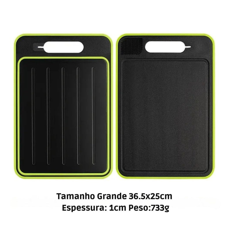 Tábua ChefFlex MultiBoard 4 em 1  | ❄️ Descongele | 🔪 Corte | 🧄 Rale | 🍋 Afie - A multifuncional que sua cozinha precisava!