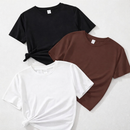 Urban Basic Feminina - Kit com 3 T-Shirts Femininas 100% Algodão